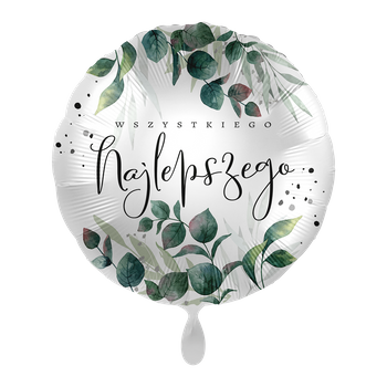 Balon foliowy 18" Wszystkiego Najlepszego - Eucalyptus Leaves