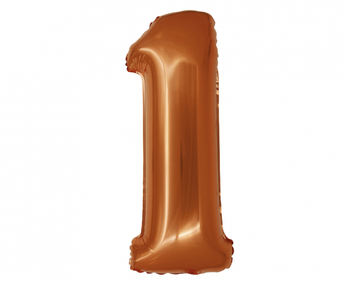 Balon foliowy Smart, Cyfra 1, miedziana, 76 cm