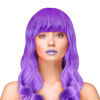 Peruka imprezowa włosy długie kręcone purpurowe