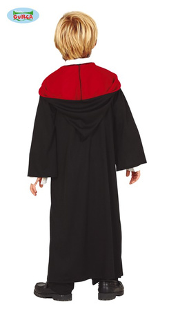 Strój czarodzieja, czarna peleryna z kapturem 125-135cm
