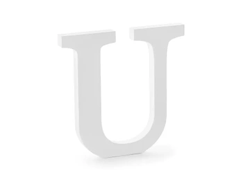 Drewniana litera U, biały, 20,5x20cm