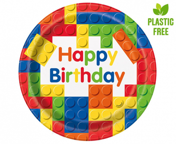 Talerzyki papierowe KLOCKI, 23 cm, 8 szt. (plastic-free)