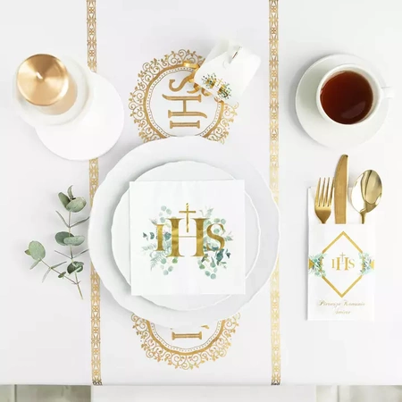 Serwetki komunijne IHS Eukaliptus 10szt.