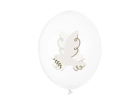 Balony 30 cm, Gołąb, Crystal Clear