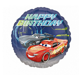 Balon foliowy 18'' - "Cars - Happy Birthday"