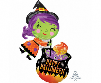 Balon foliowy Wiedźma z kociołkiem 63 x 71cm