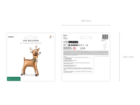 Stojący balon foliowy Renifer, 65 x 105 cm