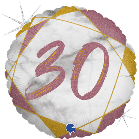Balon Grabo 18'' Marble Mate 30 lat Rose Gold 