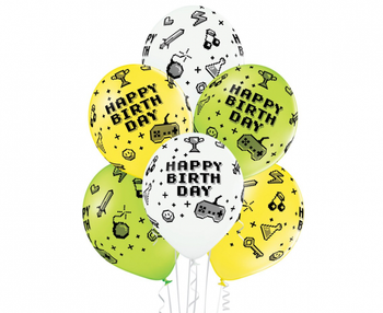 Balony D11 Gamer Birthday, 6 szt.