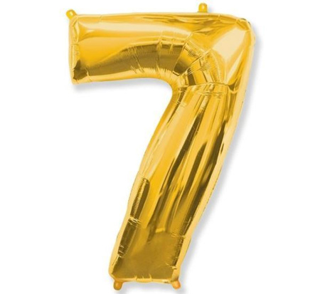 Balon foliowy FX - "Number 7" złoty, 85 cm