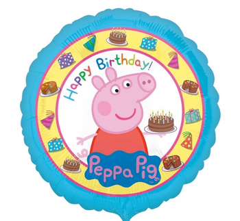 Balon foliowy 18 cali/43 cm Świnka Peppa "Happy Birthday"