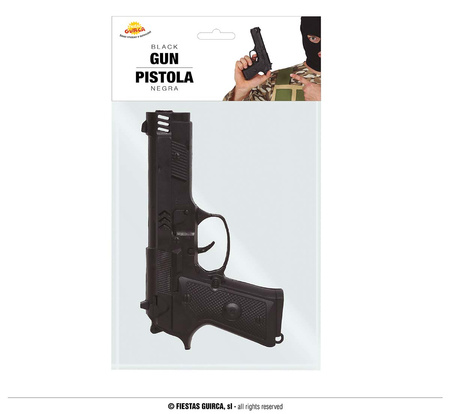 Czarny pistolet, atrapa, 25 cm
