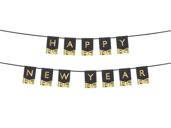 Baner Happy New Year, 135x16,5 cm