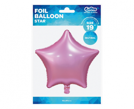 Balon foliowy B&C "Gwiazda", matowa, różowa, 19"