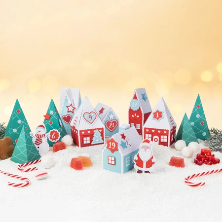 Kalendarz adwentowy Domki Boże Narodzenie DIY 24szt.