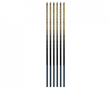 Świeczki B&C Ombre, złoty brokat, 3x3x170mm, 6 szt.