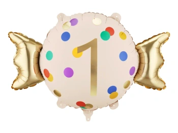 Balon foliowy Cukierek Happy Birthday, 61x37 cm, mix