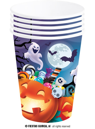 Kubeczki papierowe Wesołe Dynie i Duszki, 6 szt , 240 ml
