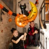 Balon foliowy Kot na księżycu Halloween 76,5x88 cm
