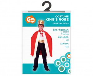 Strój dla dzieci Peleryna Króla (peleryna, korona), rozm. 120/130 cm
