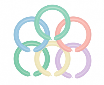 Balony D4 - Rurki włoskie mix Macaron / 100 szt.