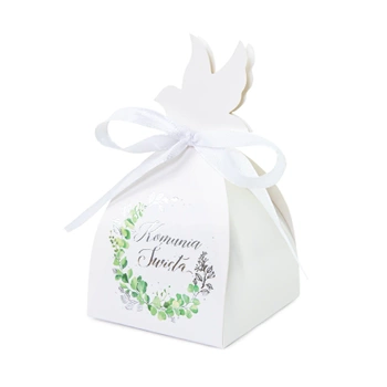 Pudełko na prezent dla gości Eukaliptus srebrny 6szt. DIY