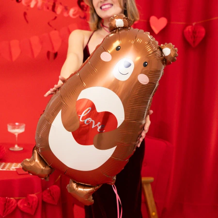 Balon foliowy Miś z sercem Love 48x79cm