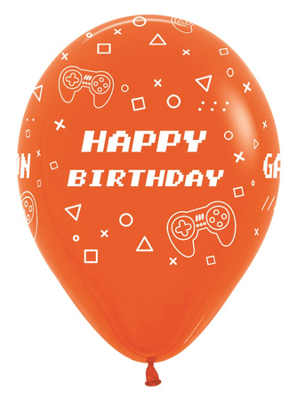 Balony Happy Birthday - Game On , Assortment ,25 szt