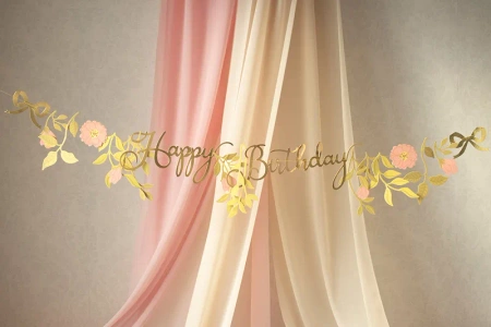 Bieżnik szyfonowy, jasny różowy, 0,48 x 5 m