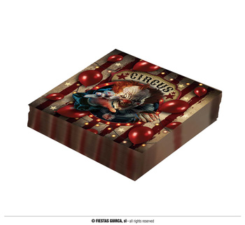 Serwetki papierowe "Upiorny Klaun", 12 szt.