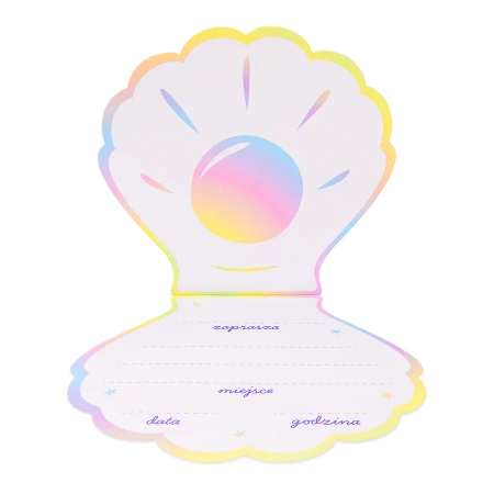 Zaproszenie na imprezę Ocean różowo-srebrne 6szt.