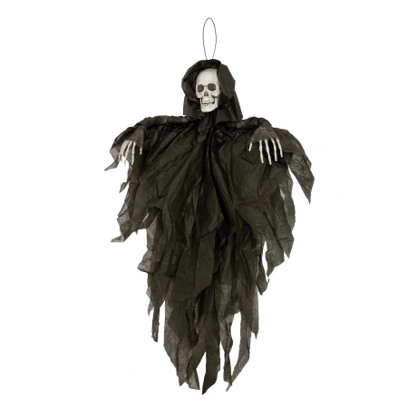 Dekoracja Halloween wiszący Duch Szkielet czarny