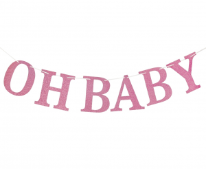 Girlanda papierowa brokatowa B&G Oh Baby, jasnoróżowa, DIY, 300 cm