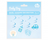 Papierowo-foliowa dekoracja wisząca B&G Baby Boy, 60 cm, 4 szt.