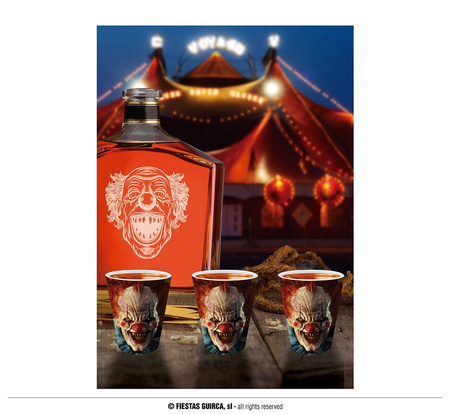 Kieliszki shotówki "Upiorny Klaun", 3 szt