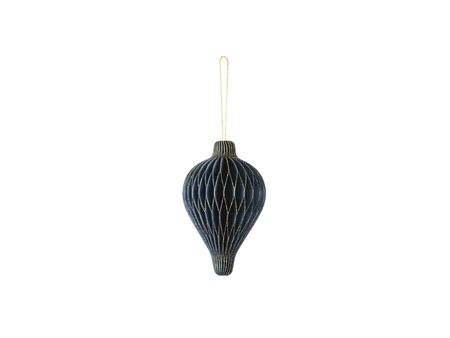 Bombka papierowa honeycomb Kropelka, granat, 8x12 cm