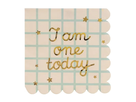 Serwetki papierowe I am one today Miś, beżowe, 33x33 cm