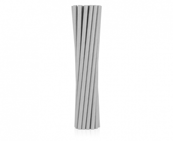 Rurki (słomki) pap. szare, 6x197mm / 12 szt.
