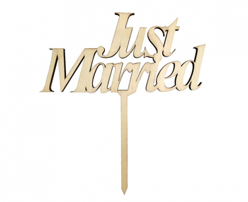 Dekoracja drewniana na tort Just Married