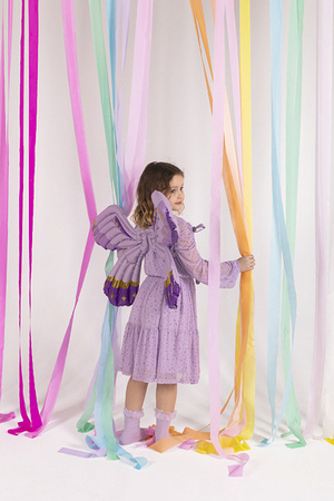 Balon foliowy Skrzydła Motyla, fioletowe matowe, 102 x 50 cm