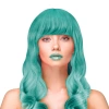 Peruka imprezowa włosy długie kręcone turkusowe