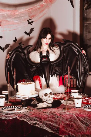 Balon foliowy Nietoperz, 120x81 cm, czarny