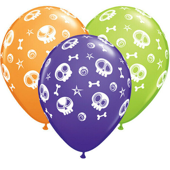 Balon QL 11 cali z nadr. "Fun skulls and eyeballs"