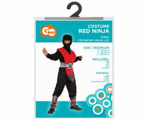 Zestaw Czerwony Ninja, rozm. 120/130 cm
