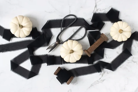 Wstążka szyfonowa, czarny, 40mm/10m