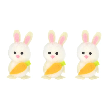 Dekoracje wielkanocne pudełko Zajączek z marchewką 3 szt.