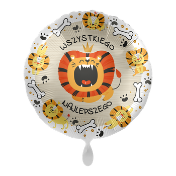 Balon foliowy 18" Lion Birthday - Wszystkiego Najlepszego