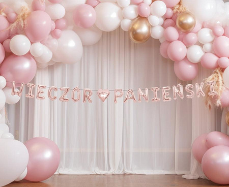 Girlanda papierowa "WIECZÓR PANIEŃSKI", różowa, 2,1 m.