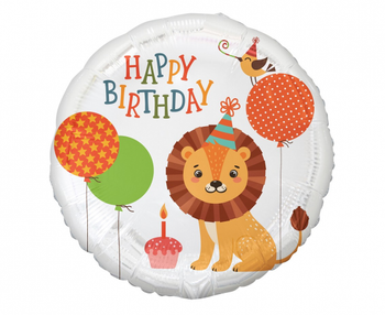 Balon foliowy Lew (Happy Birthday), 18"