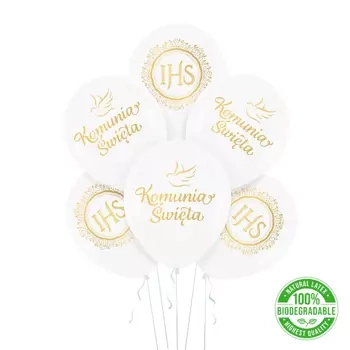 Balony Komunia Święta 12cali 6szt